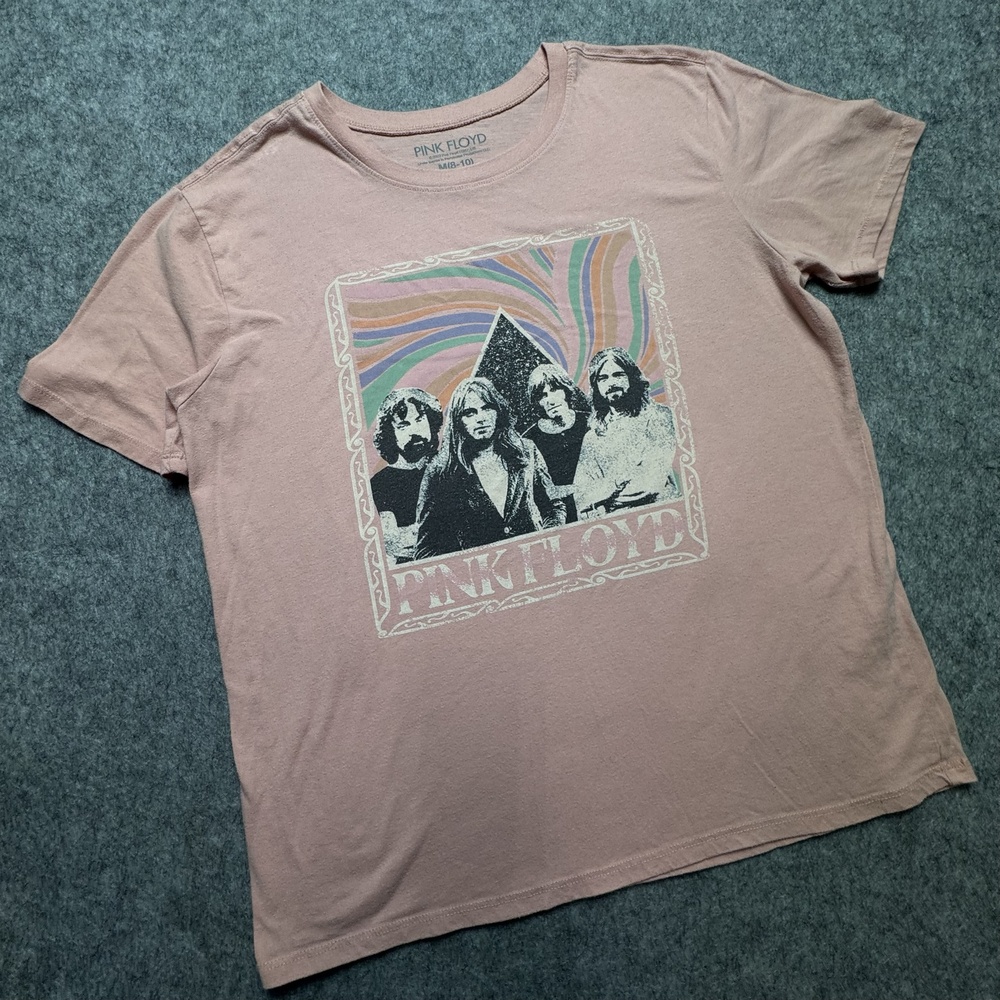 Pink Floyd Shirt Womens Medium Pink Psychedelic Band Graphic Tee Rock Music